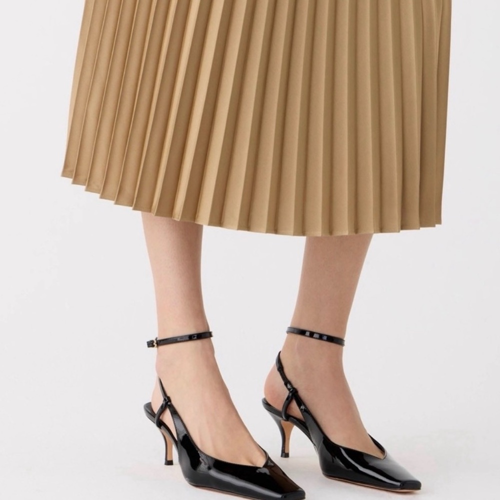 J. Crew Gwyneth Pleated Slip Skirt Small Midi Camel Tan Classic Timeless Preppy - Picture 2 of 13